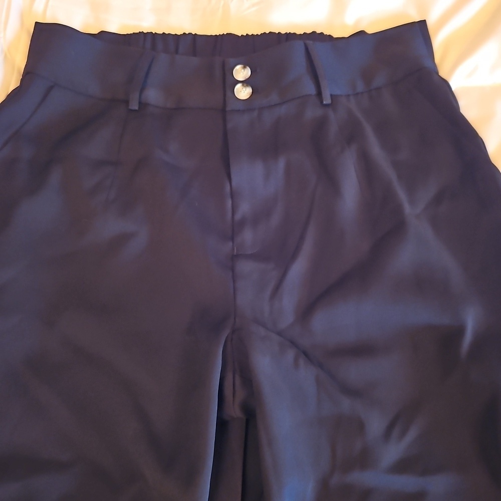 Black High Waisted Wide Leg Pants Xl - Picture 2 of 4